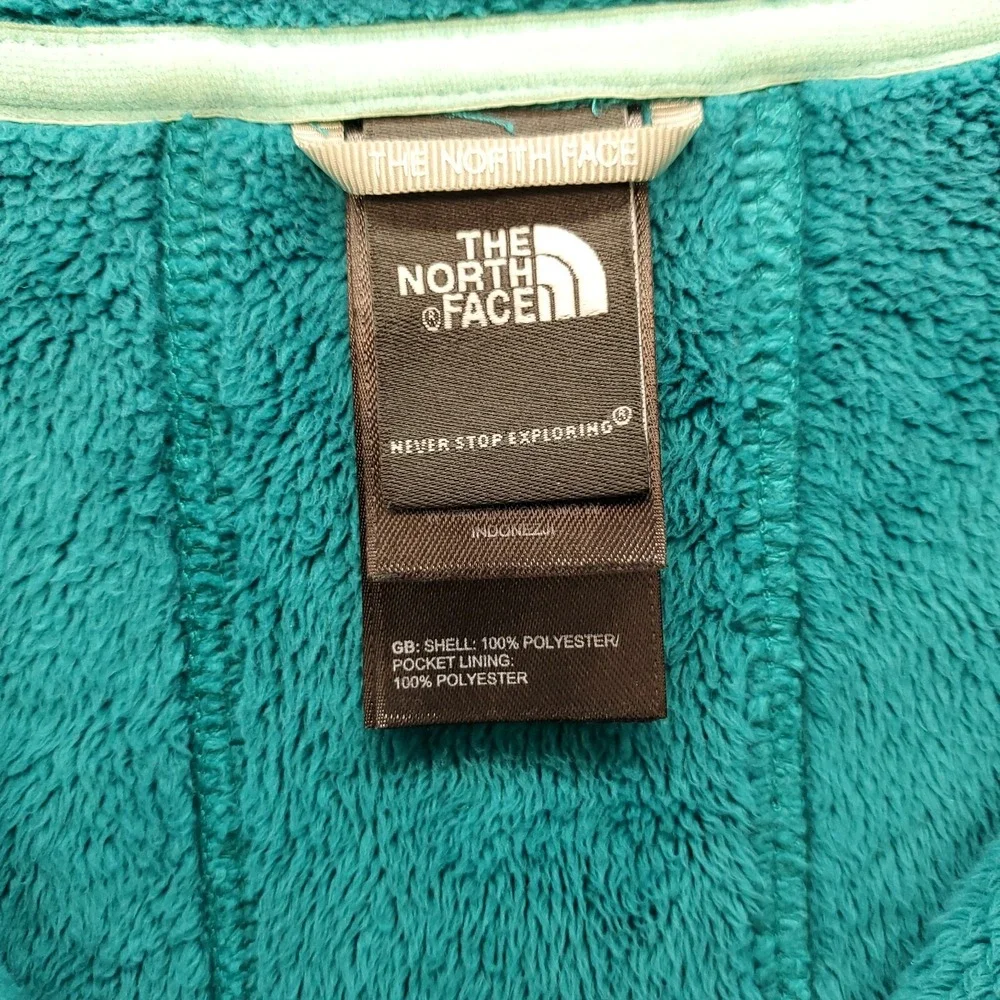 The North Face Jacket Mens‎ Green Fleece Lined Mock Neck Embroidered Logo Zipper
